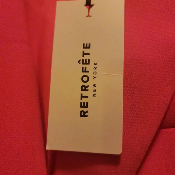 New $695 Retrofete Coat Women Hyper Pink Large Kristen Cutaway Bergdorf Goodman - Picture 12 of 15